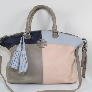 TORY BURCH Pastel Color Block Leather Satchel Bag
